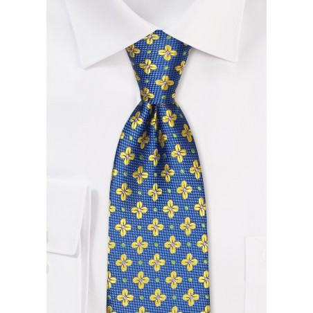 Foulard Designer Tie in Royal and Orange