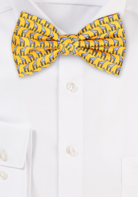 Giraffe Print Bowtie in Yellow