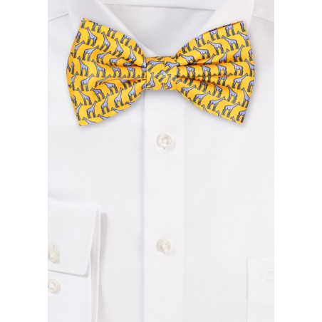 Giraffe Print Bowtie in Yellow