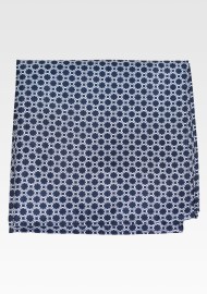 Navy Geometric Print Pocket Hanky