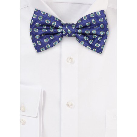 Purple Paisley Print Bow Tie