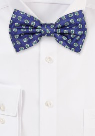 Purple Paisley Print Bow Tie