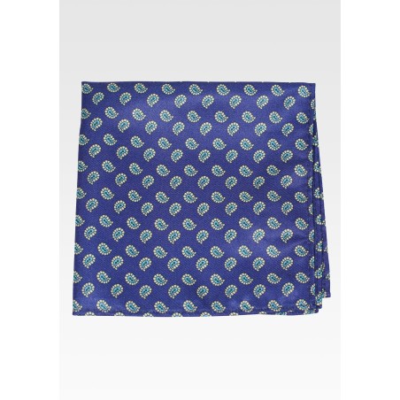 Purple Hanky with Mint and Yellow Paisley Print