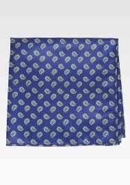 Purple Hanky with Mint and Yellow Paisley Print