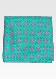 Green and Purple Floral Print Pocket Square