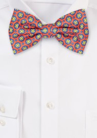 Bright Summer Bow Tie in Orange and Pink