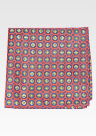 Orange, Pink, and Turquoise Geometric Pocket Square