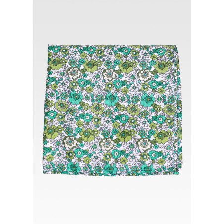 Floral Hanky in Olive, Sage, and White