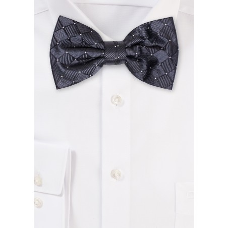 Black Check Weave Bowtie
