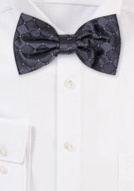 Black Check Weave Bowtie