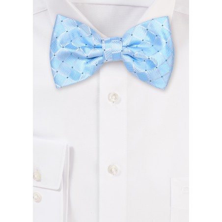 Sky Blue Check Weave Bowtie
