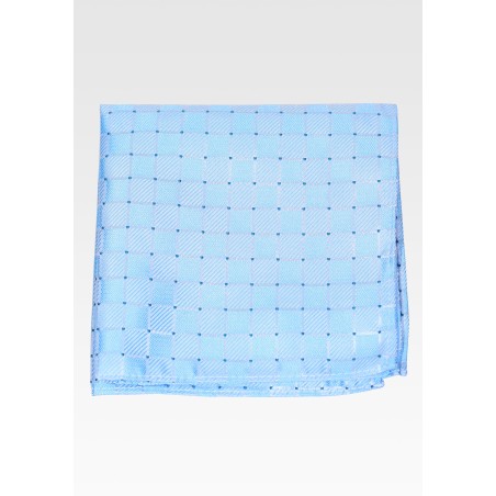 Sky Blue Woven Check Pocket Square