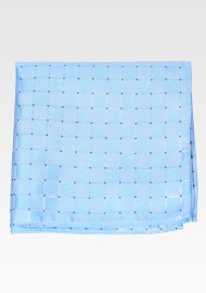 Sky Blue Woven Check Pocket Square