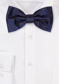 Royal Blue Check Weave Bowtie