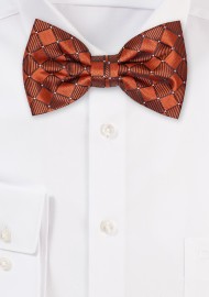 Copper Check Weave Bowtie