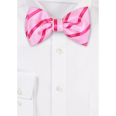 Pink Striped Bow Tie