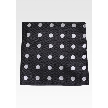 Polka Dot Hanky in Black and Silver