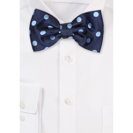 Blue Polka Dot Bowtie