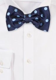Blue Polka Dot Bowtie