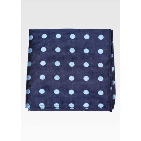 Navy and Light Blue Woven Polka Dot Hanky