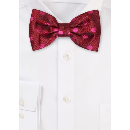 Red and Pink Polka Dot Bowtie