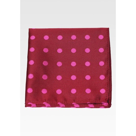 Wine and Magenta Polka Dot Pocket Square