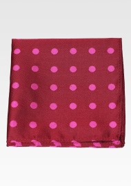 Wine and Magenta Polka Dot Pocket Square
