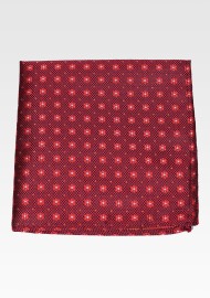 Textured Floral Foulard Pocket Square in Cherry