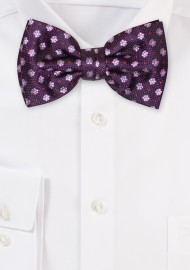 Grape Purple Floral Bowtie