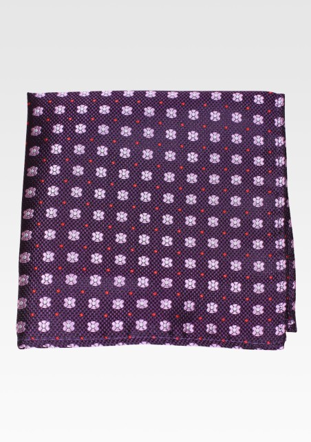 Purple and Lavender Floral Pocket Square