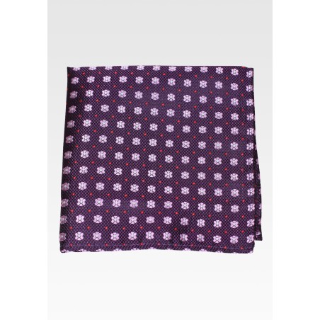 Purple and Lavender Floral Pocket Square