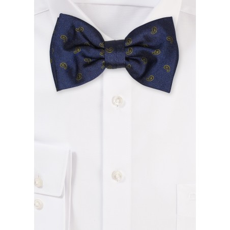 Teal and Oliver Paisley Bow Tie