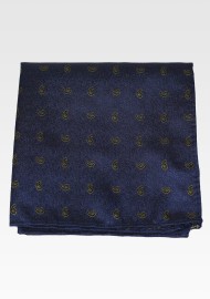 Teal and Olive Paisley Pocket Square