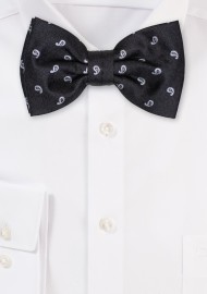 Black and White Paisley Bowtie
