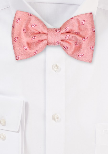 Peach Paisley Bowtie