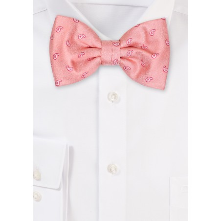 Peach Paisley Bowtie