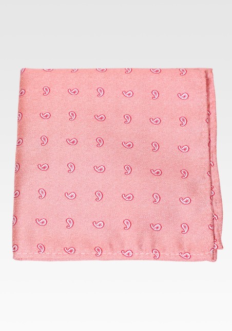 Peach Paisley Pocket Hanky