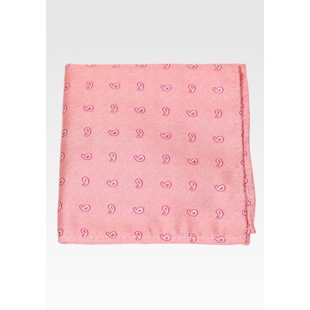 Peach Paisley Pocket Hanky