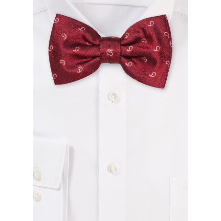 Cherry Red Paisley Bowtie