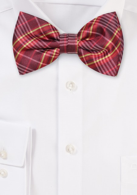 Checkered Bowtie in Reds and Gold