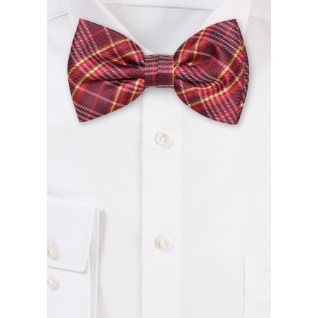 Checkered Bowtie in Reds and Gold