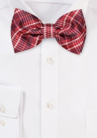 Cherry and White Tartan Bowtie