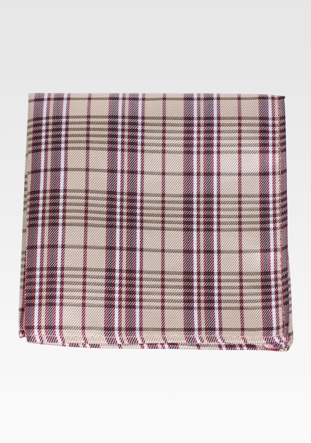 Golden What Tartan Check Pocket Square