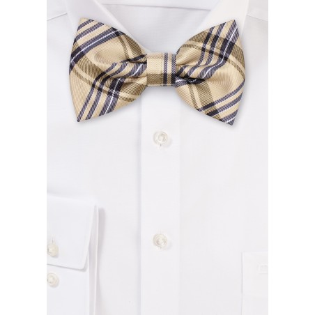 Golden Yellow Tartan Bowtie