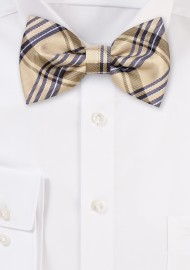 Golden Yellow Tartan Bowtie