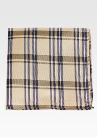 Mustard Yellow Checkered Pocket Square
