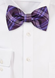 Plum Tartan Plaid Bow Tie