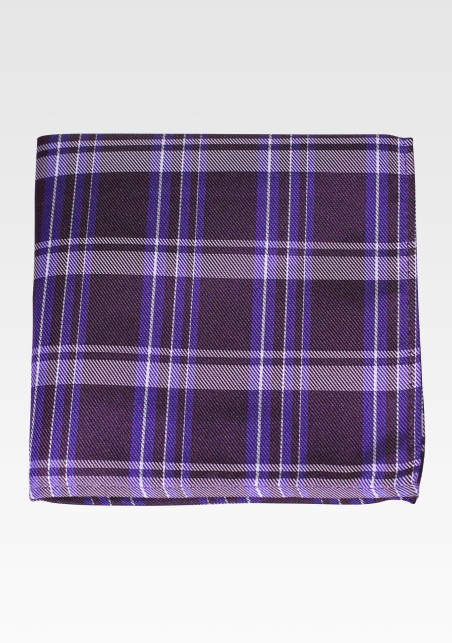 Grape Tartan Plaid Suit Pocket Square