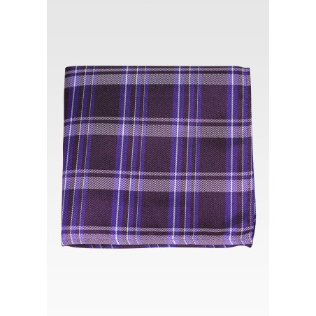 Grape Tartan Plaid Suit Pocket Square