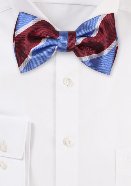 Lilac and Wine Striped Bowtie